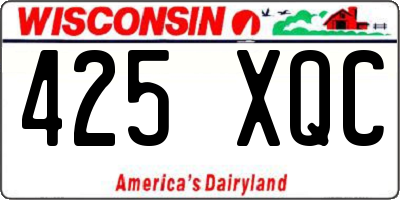 WI license plate 425XQC