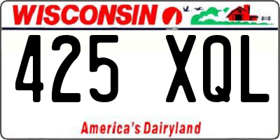 WI license plate 425XQL