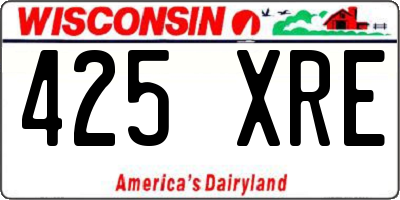 WI license plate 425XRE