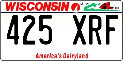 WI license plate 425XRF