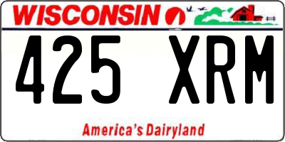 WI license plate 425XRM