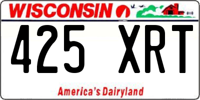 WI license plate 425XRT