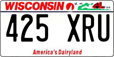 WI license plate 425XRU