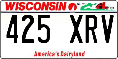WI license plate 425XRV