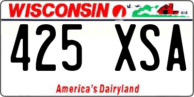 WI license plate 425XSA