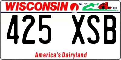 WI license plate 425XSB