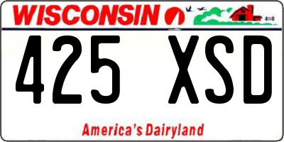 WI license plate 425XSD