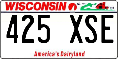 WI license plate 425XSE