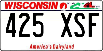 WI license plate 425XSF