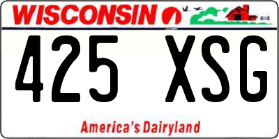 WI license plate 425XSG