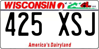 WI license plate 425XSJ