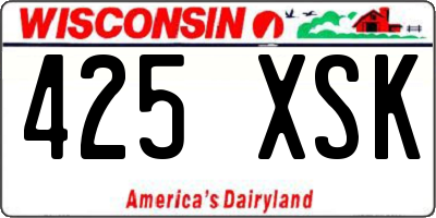 WI license plate 425XSK