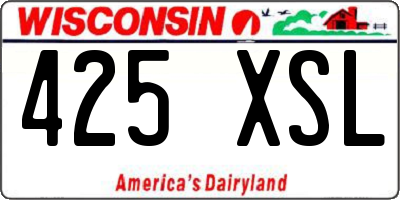 WI license plate 425XSL