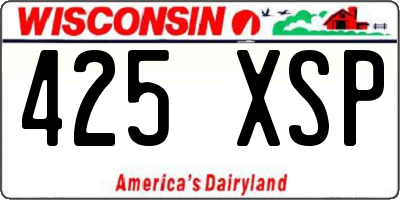 WI license plate 425XSP