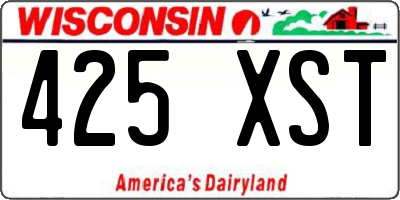 WI license plate 425XST