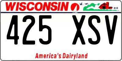WI license plate 425XSV