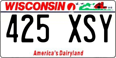 WI license plate 425XSY