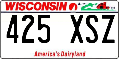 WI license plate 425XSZ