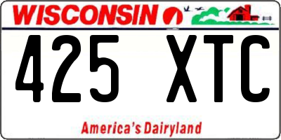 WI license plate 425XTC