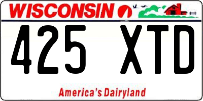 WI license plate 425XTD