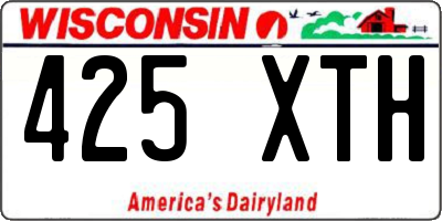 WI license plate 425XTH