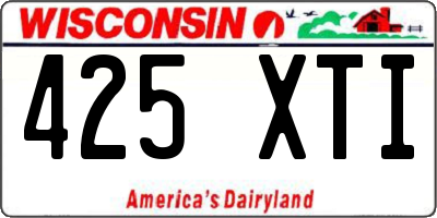 WI license plate 425XTI