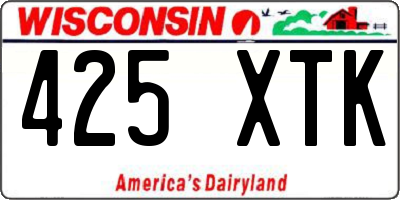 WI license plate 425XTK