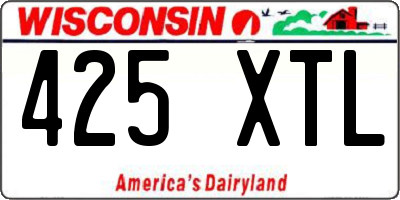 WI license plate 425XTL