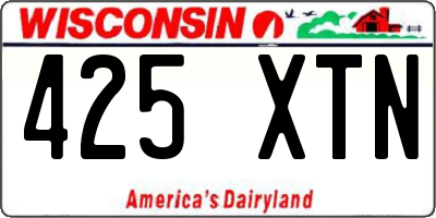 WI license plate 425XTN