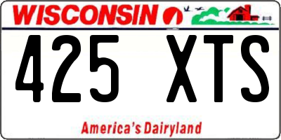 WI license plate 425XTS