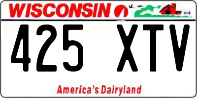 WI license plate 425XTV