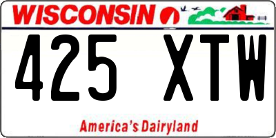 WI license plate 425XTW
