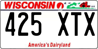WI license plate 425XTX