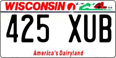 WI license plate 425XUB