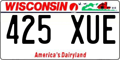 WI license plate 425XUE