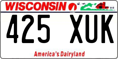 WI license plate 425XUK
