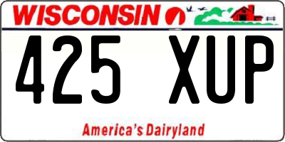WI license plate 425XUP