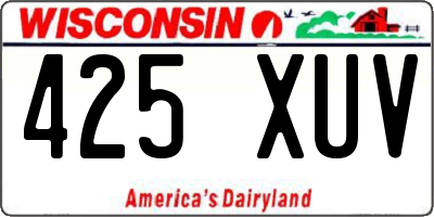 WI license plate 425XUV