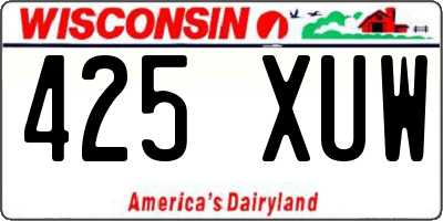 WI license plate 425XUW