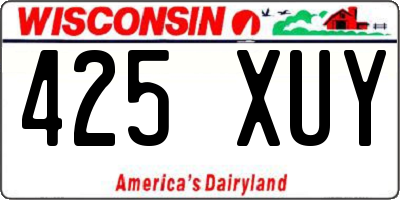 WI license plate 425XUY
