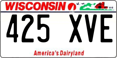 WI license plate 425XVE