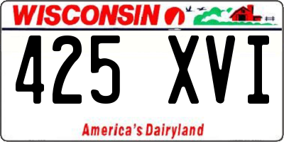 WI license plate 425XVI