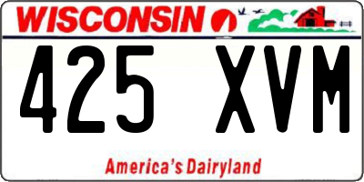 WI license plate 425XVM