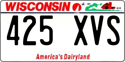 WI license plate 425XVS