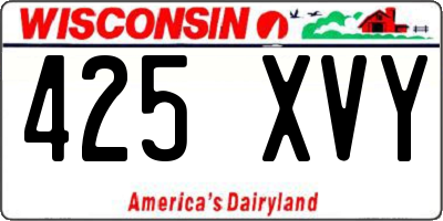 WI license plate 425XVY