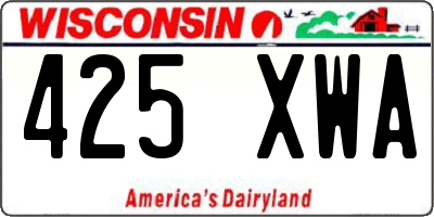 WI license plate 425XWA