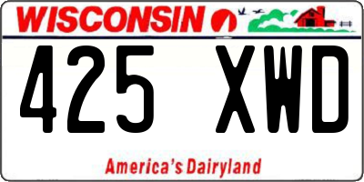 WI license plate 425XWD