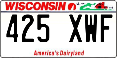 WI license plate 425XWF
