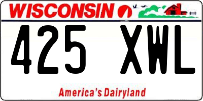 WI license plate 425XWL