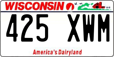 WI license plate 425XWM